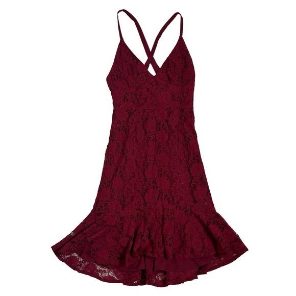 Lulus Love Like You Mean It Wine Red Backless Lace Midi
Dress NWT - Picture 4 of 16